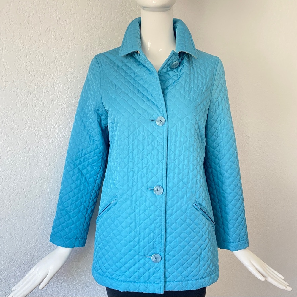 Burberry blue quilted jacket